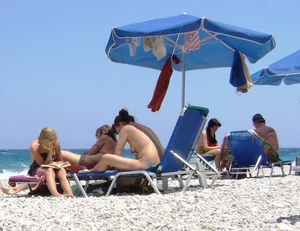 Nude beach and topless girls