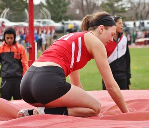 Candid track girls and runners