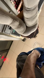 Thick Ebony MILF Ass Sitting Nice In White Tights (upshots, closeups)