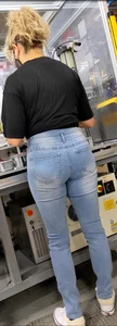 Blonde Latina milf with tight ass in light blue jeans