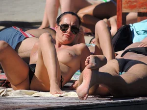 Nude beach and topless girls