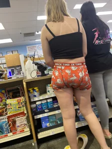 PSD shorts hugging her little ass