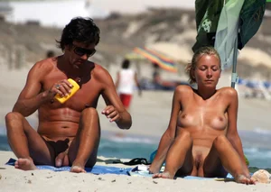 Nude beach and topless girls