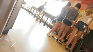Candid teens in denim shorts 2