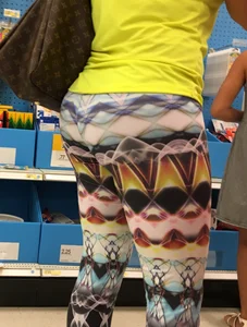 Milf shopping at Target in patterned leggings