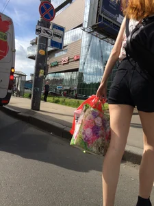 Hot Ginger In Shorts With Hot Legs in a Public Bus and on a Crosswalk Creepshots Gallery