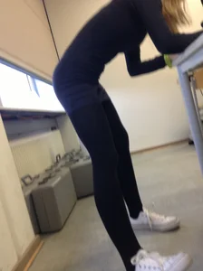 Tall Skinny Girl in Tights Candid
