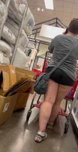 Almost busted by target security for this meaty mom showing cheeks