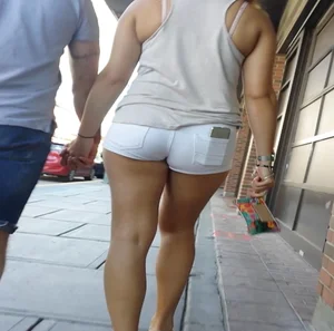 Perfect Booty in Very Tight WHITE SHORTS (OC)
