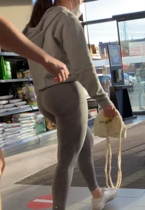 Grey Leggings walking