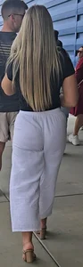 Church girl in white pants