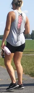 Blonde in Spandex Shorts Park Creepshots