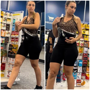Curvy Foreign PAWG blck spandex shorts
