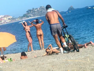 Nude beach and topless girls