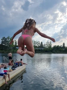 Sexy jumping girl