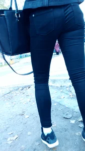 Sexy Teen Candid Ass and Legs in Tight Black Jeans Street Creepshot