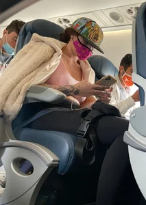 Tight slut with serious pokies at the airport