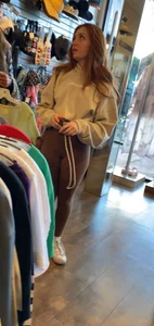 German teen in leggings, candid