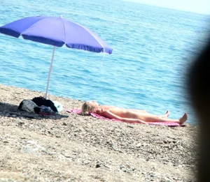 Nude beach and topless girls