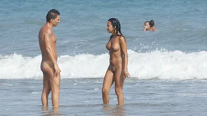 Nude beach and topless girls