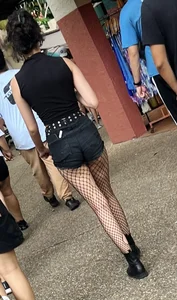 Cute ass in black shorts