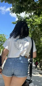College women 18+ in jean shorts
