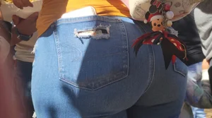 Latina milf in line at pumpkin patch