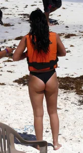 Jet ski babe with a nice ass in black thong