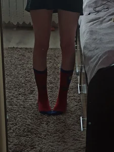 Skinny Teen Legs And Feet in Socks Mirror Selfie