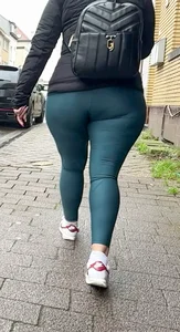 Milf Pawg Wide Hips in Green Leggings