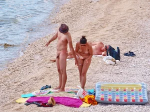 Nude beach and topless girls