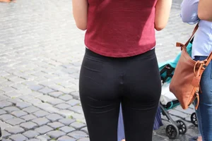 Sweet little brunette shows off her sexy Calvin Klein thong