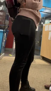 Smiley College Girl In Black Leggings