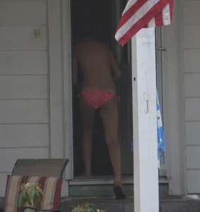 A hot teen neighbor in various bikinis
