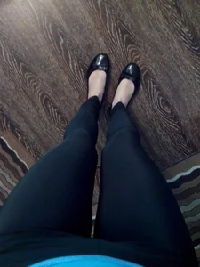 Sexy Legs in Yoga Pants and Flats
