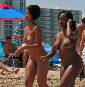 Nude beach and topless girls