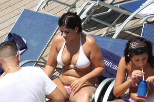 Mostly mature bikini babes on a Carnival cruise