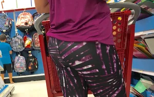 Milf shopping at Target in patterned leggings