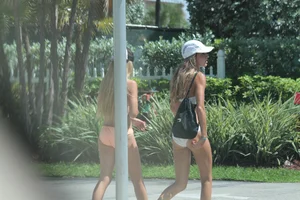 Two hot blondes in bikinis in Florida
