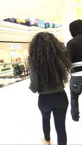 Candid Girl With Long Curly Hair in Leggings With Great Hot Ass Creepshot