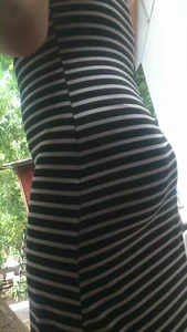 Big ass in a striped dress