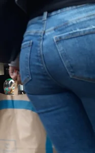 Blonde girl with a good booty
