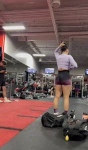 Nutbuster! Latina With Plump Ass In Gym Shorts  Not OC