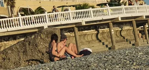 Hot Candid Girl in a Swimsuit Chilling on a Beach With Her Boyfriend Creepshots Series