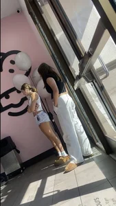 Blonde With Ass Hanging Out the Shorts