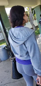 Latina cutie with a round ass in grey leggings
