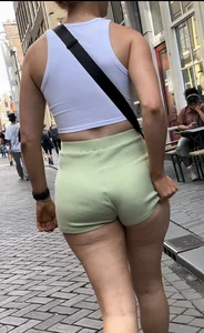 Slim thick girl in very thight shorts