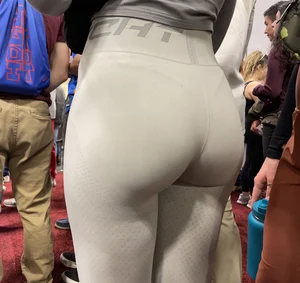 Cute Slim Fit Round Pear Bubble Butt Blonde PAWG in White VTL