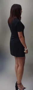 Girl in high-heeled sandals in a dress creepshots