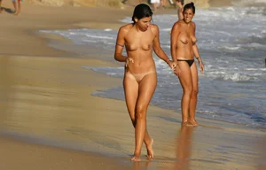 Nude beach and topless girls